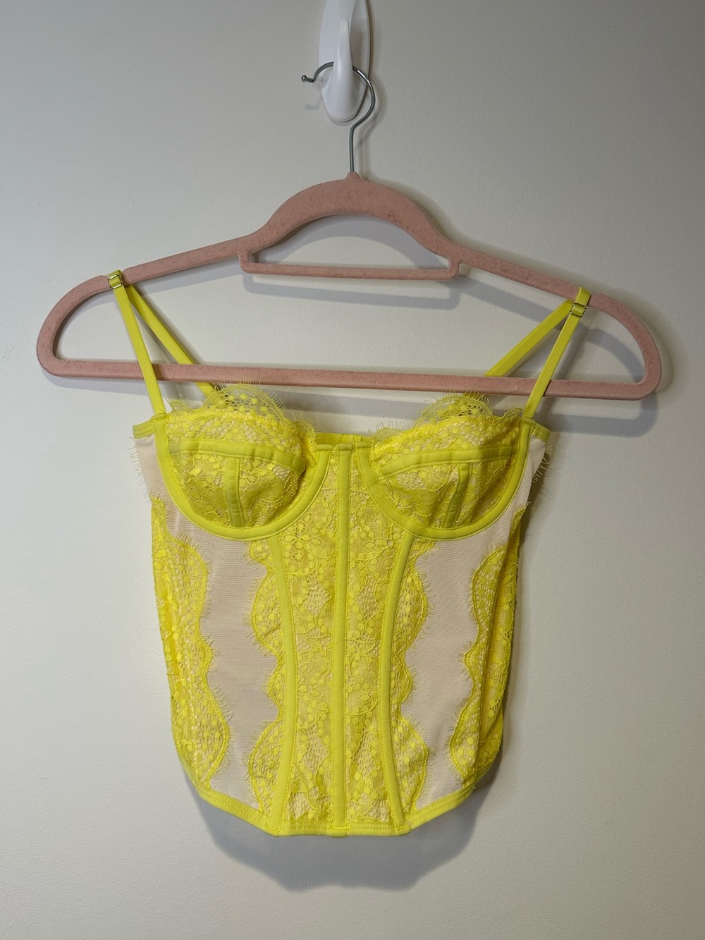 urban outfitters out from under yellow lace corset top size small